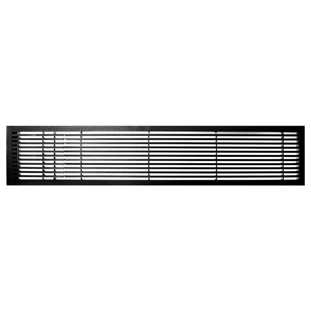 Black-Matte Solid Aluminum Fixed Bar Supply/Return Air Vent Grille R334493