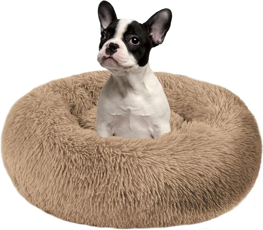 Calming Dog Bed Faux Fur Donut Cuddler Washable Pack of 2 D5358