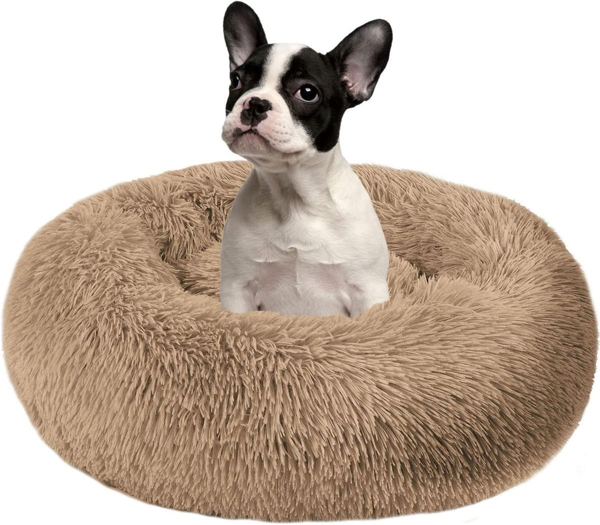 Calming Dog Bed Faux Fur Donut Cuddler Washable Pack of 2 D5358