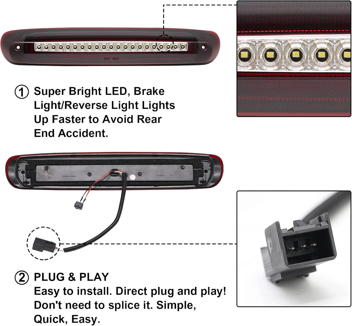 Third Brake Light LED Cab Roof Light Assembly A719
