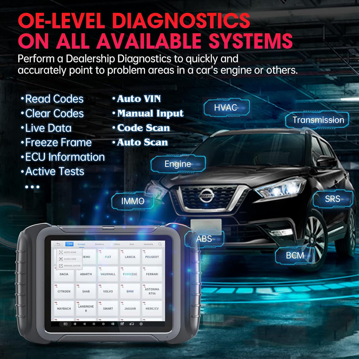 Wireless Automotive Scan Tool with ECU Coding, Full System Diagnostics M1865