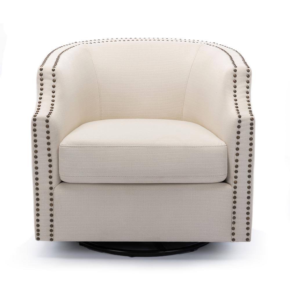 Linen Swivel Barrel Chair W81490