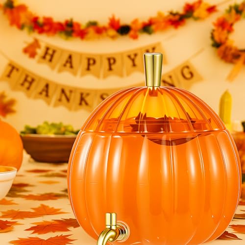 1.3 Gallon Pumpkin Drink Dispenser with Spigot E87610