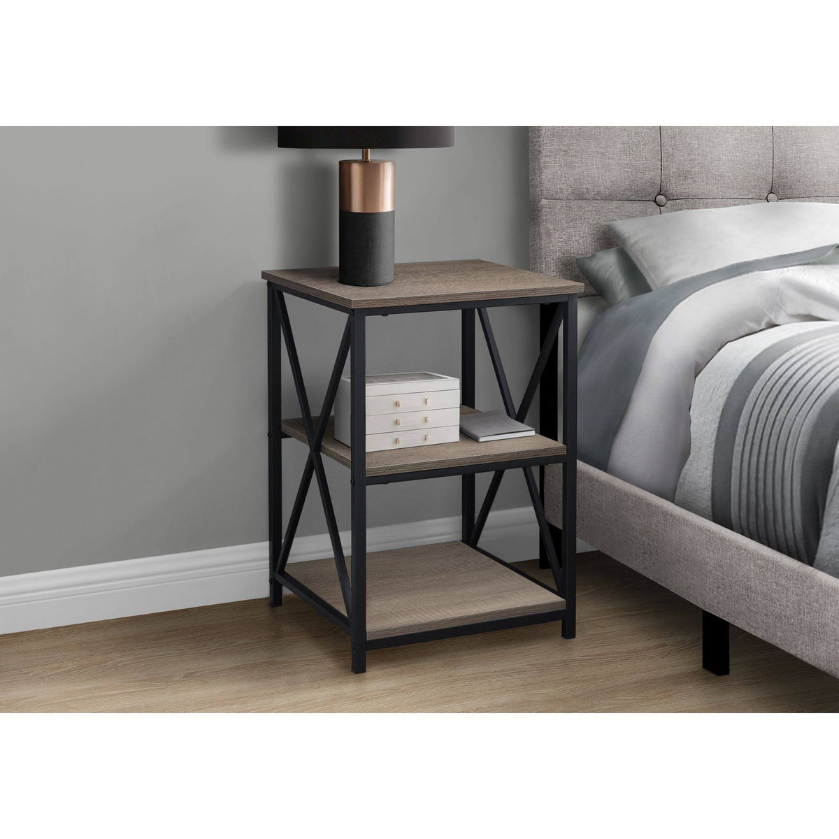 Dark Taupe Contemporary Accent Table Q2066