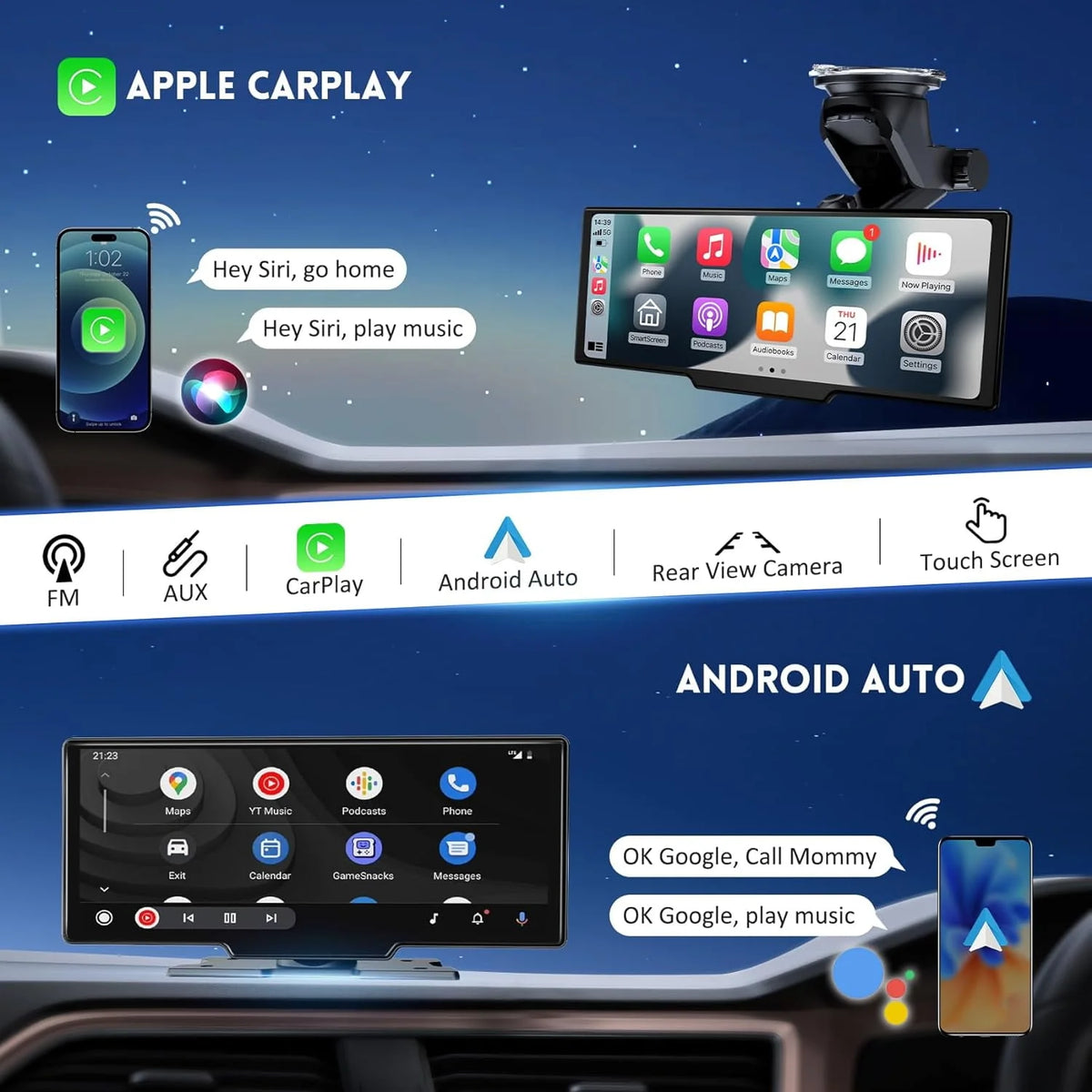 7 Inch Wireless Portable Car Touch Screen with Bluetooth B31736
