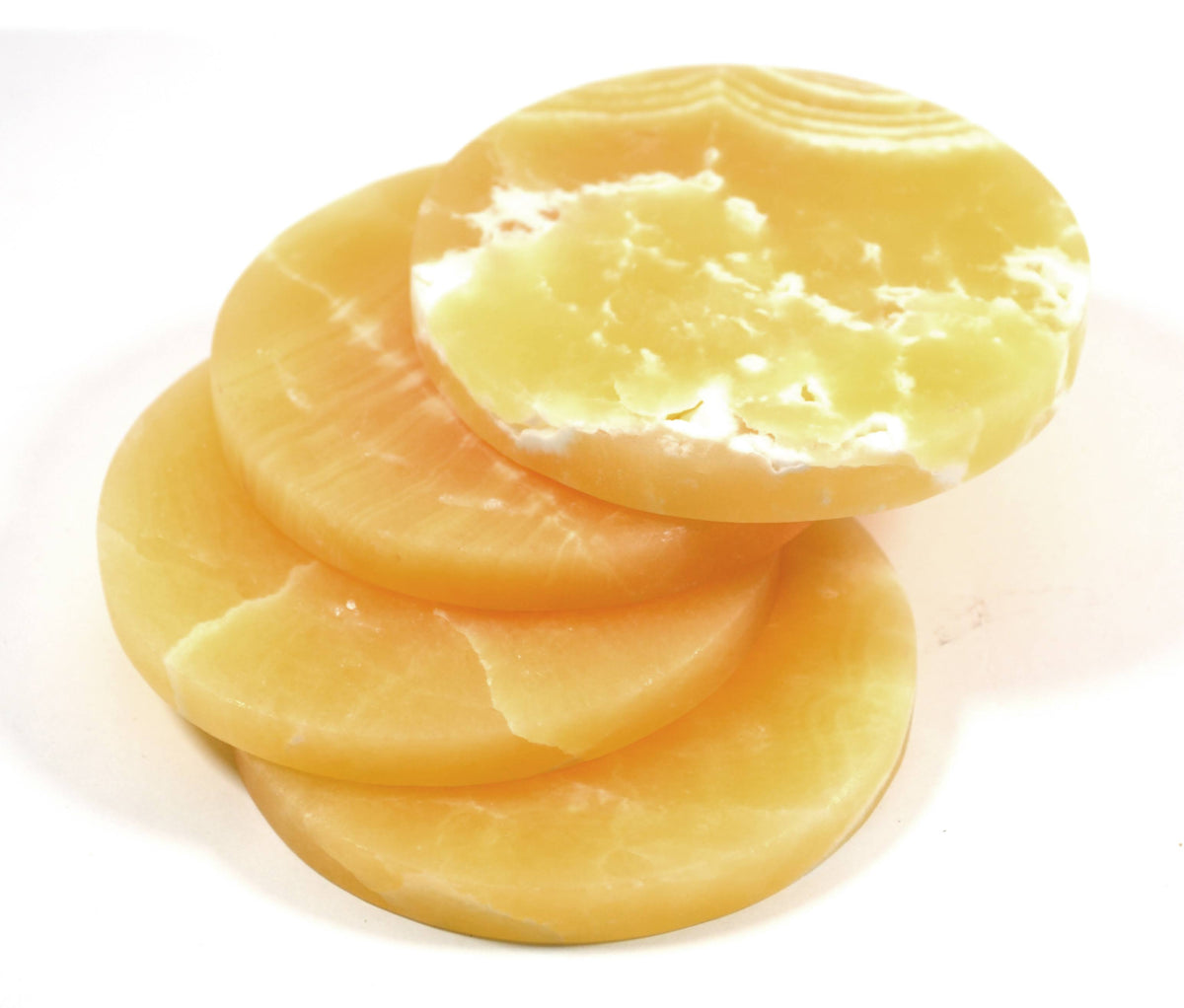 Creamy Orange Aragonite Stone Coasters V340874
