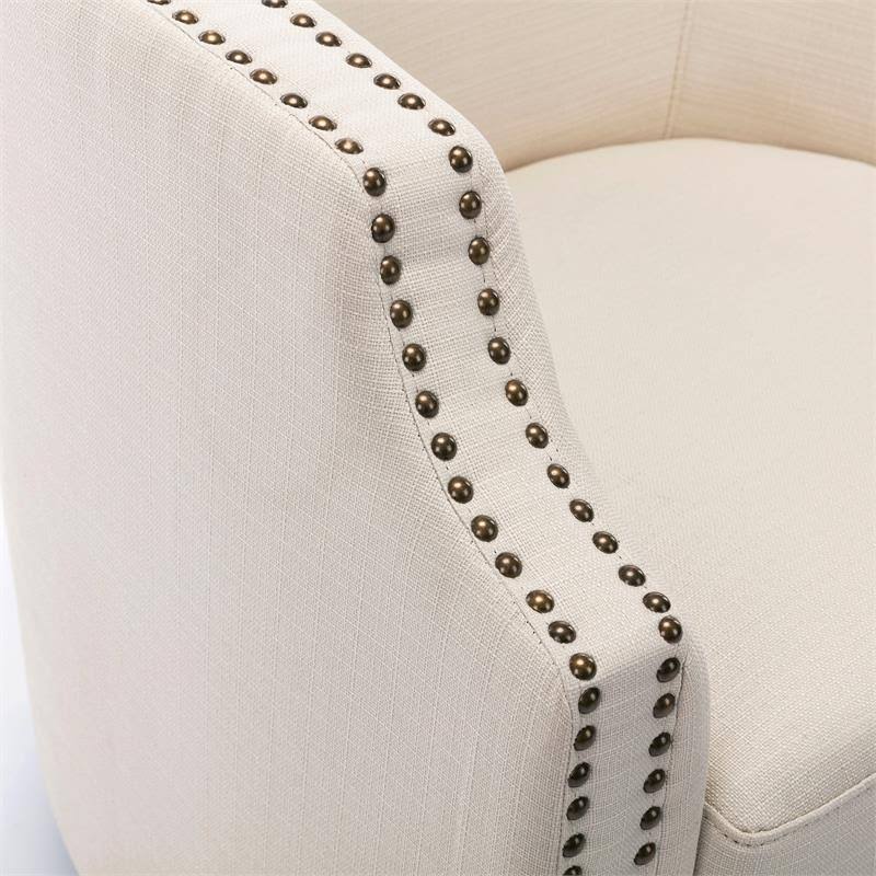 Linen Swivel Barrel Chair W81490
