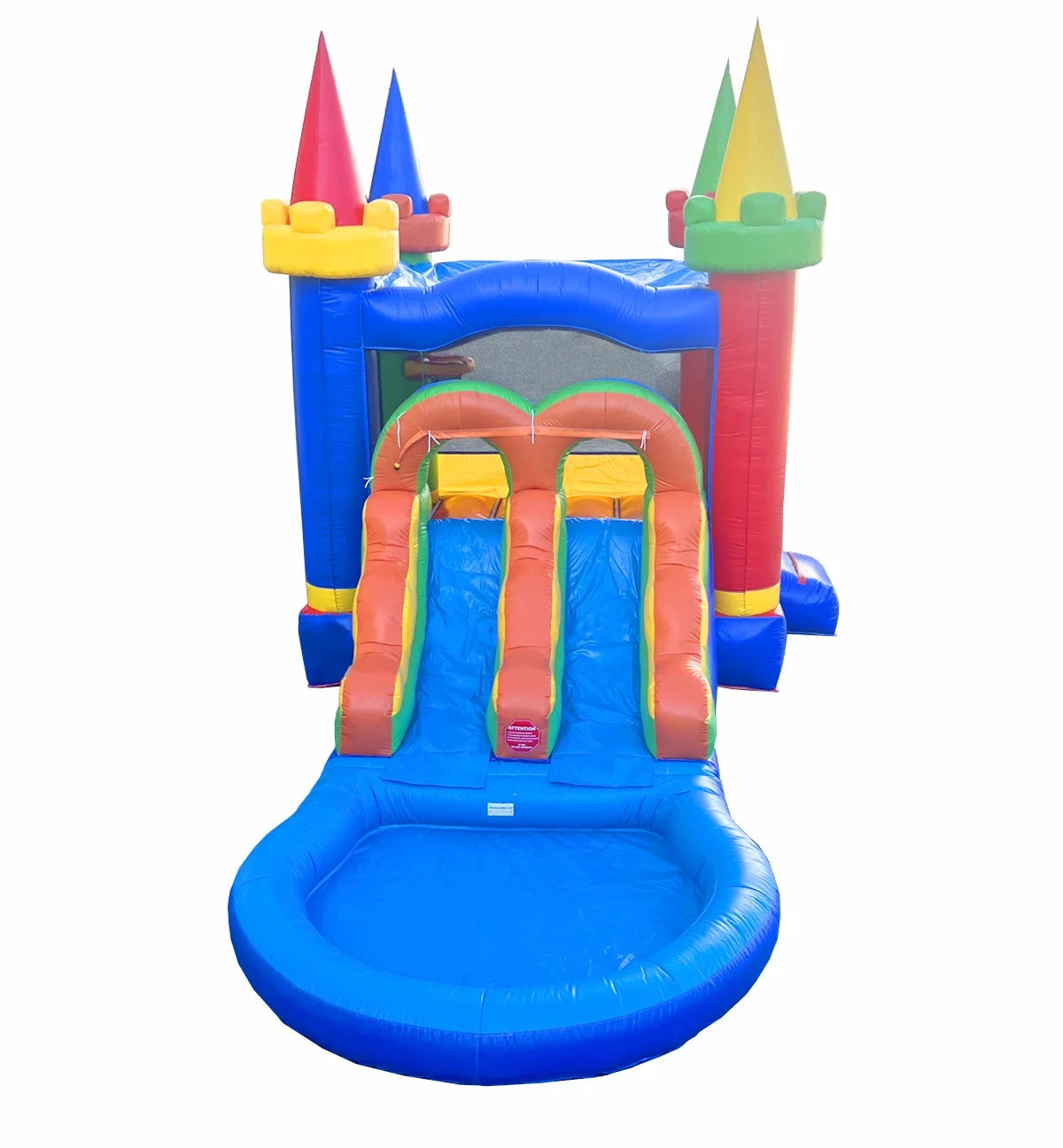 Rainbow Dual Slide Bounce House with Splash Pool L8270