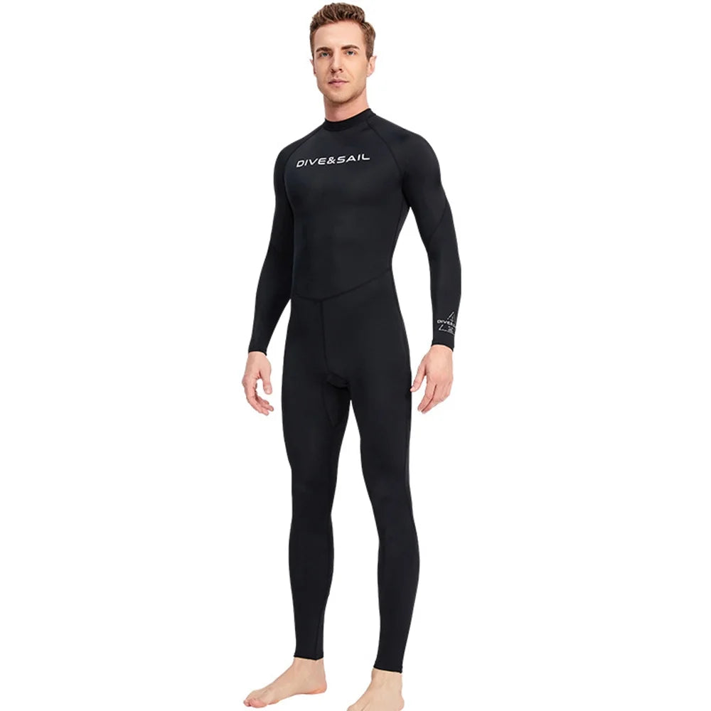 Men One Piece Swimsuit Long Sleeve Surf Suit K6435