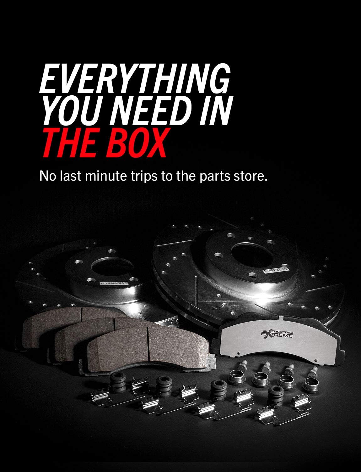Front and Rear Carbon Fiber Brake Pads with Drilled & Slotted Brake Rotors Kit F190