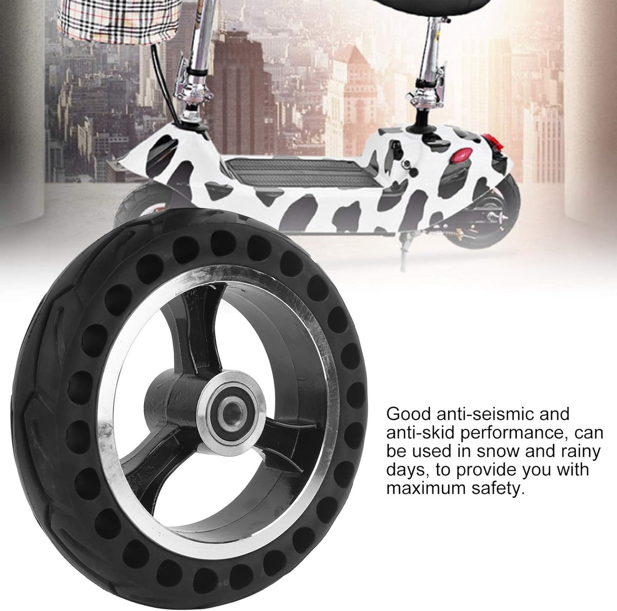 200x50 Solid Rubber Wheel with 8-inch Hub, Pack of 2 X358