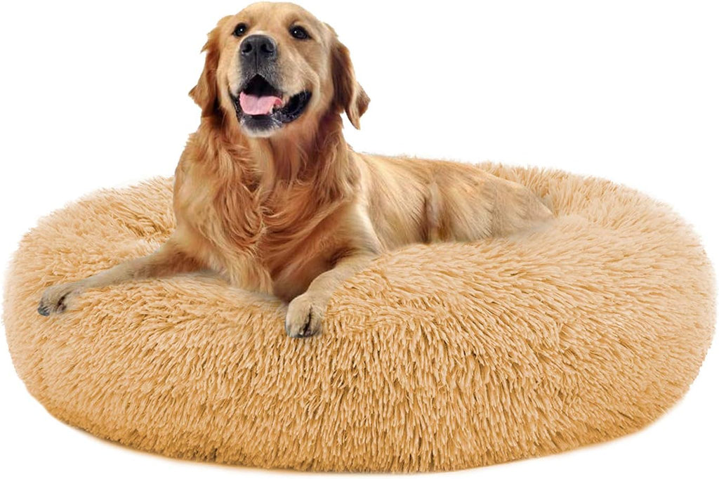 Calming Dog Bed Faux Fur Donut Cuddler Washable Pack of 2 D5358