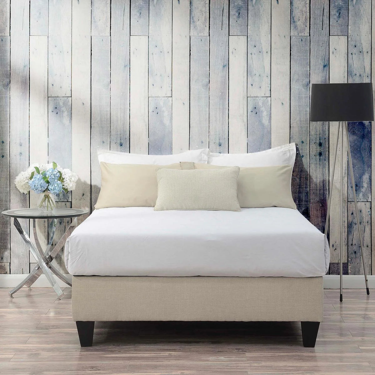 Natural Contemporary Full Platform Bed D4302