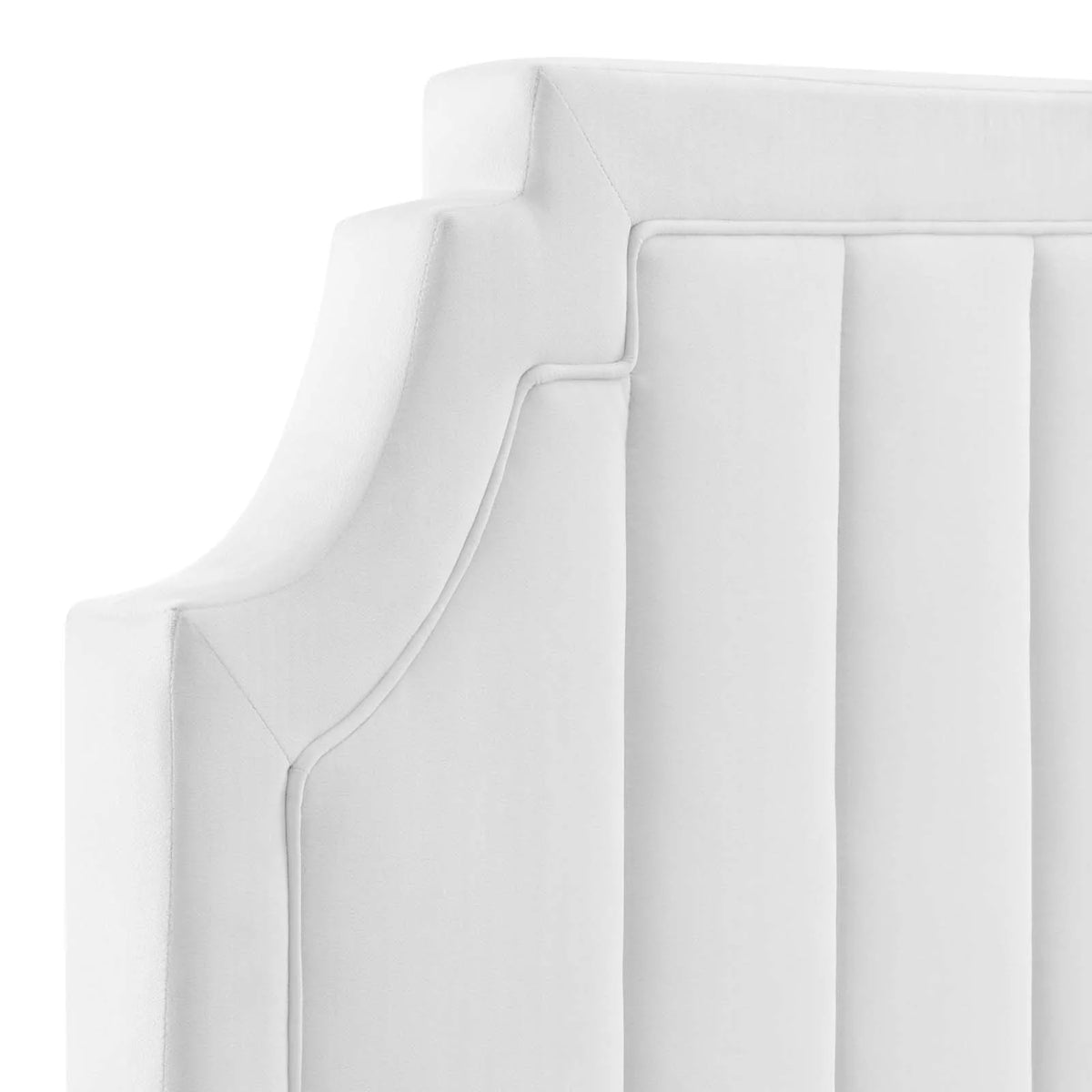 White Channel Tufted Performance Velvet Full/Queen Headboard J19287