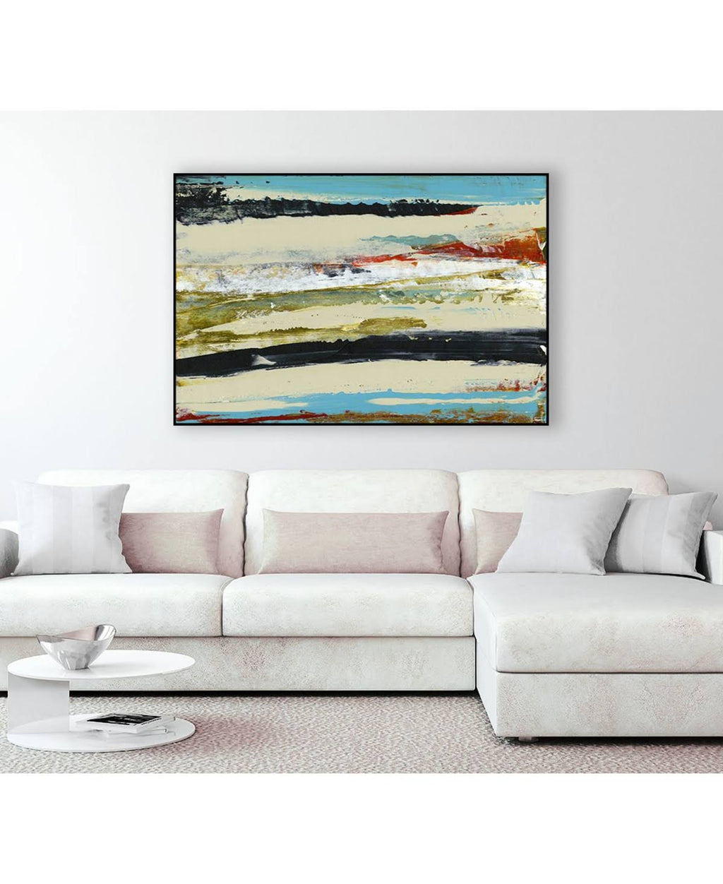 Tan Framed Canvas Art Block Z861035