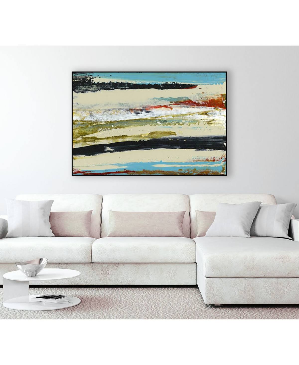 Tan Framed Canvas Art Block Z861035