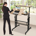 Mobile Stand Up Desk with Wheels W568