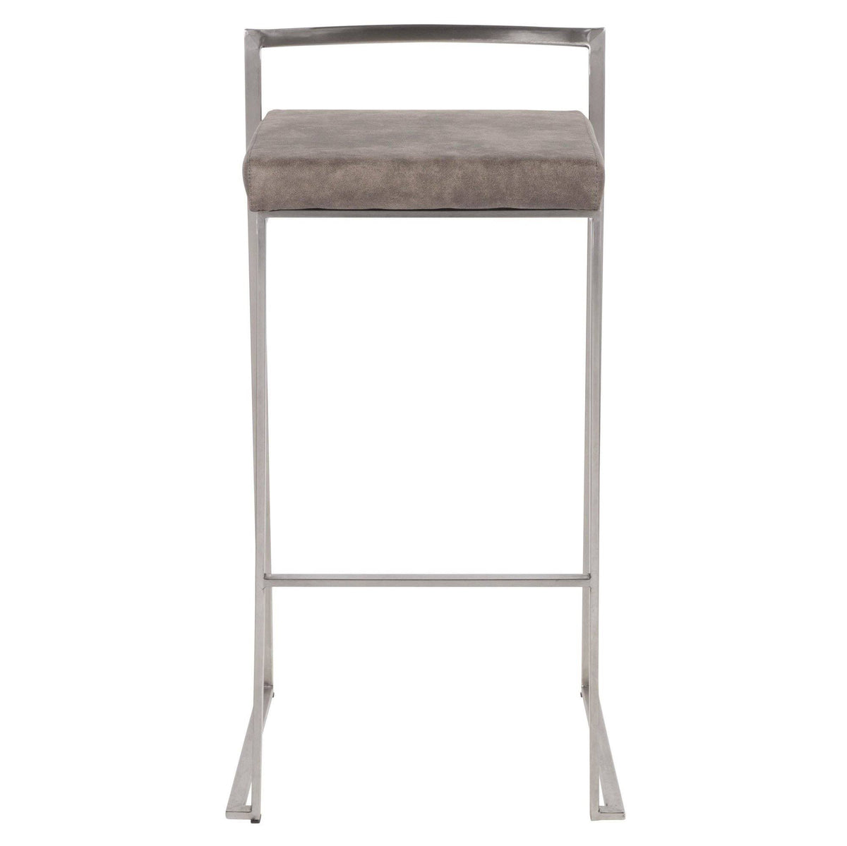 Gold Blue Velvet Stackable Counter Stool Set of 2 F34169