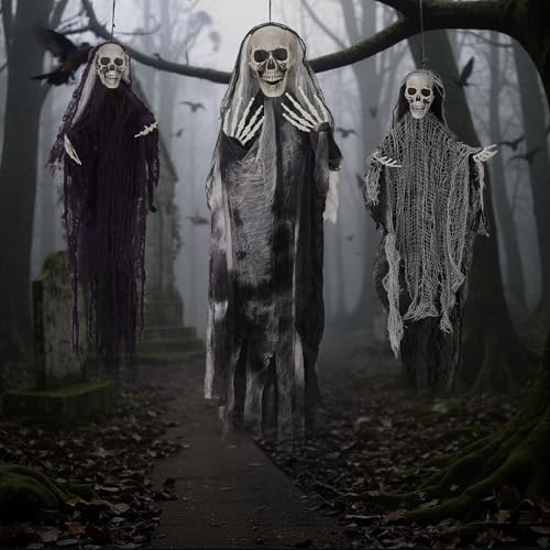 Hanging Skeleton Ghost Halloween Decoration X6402
