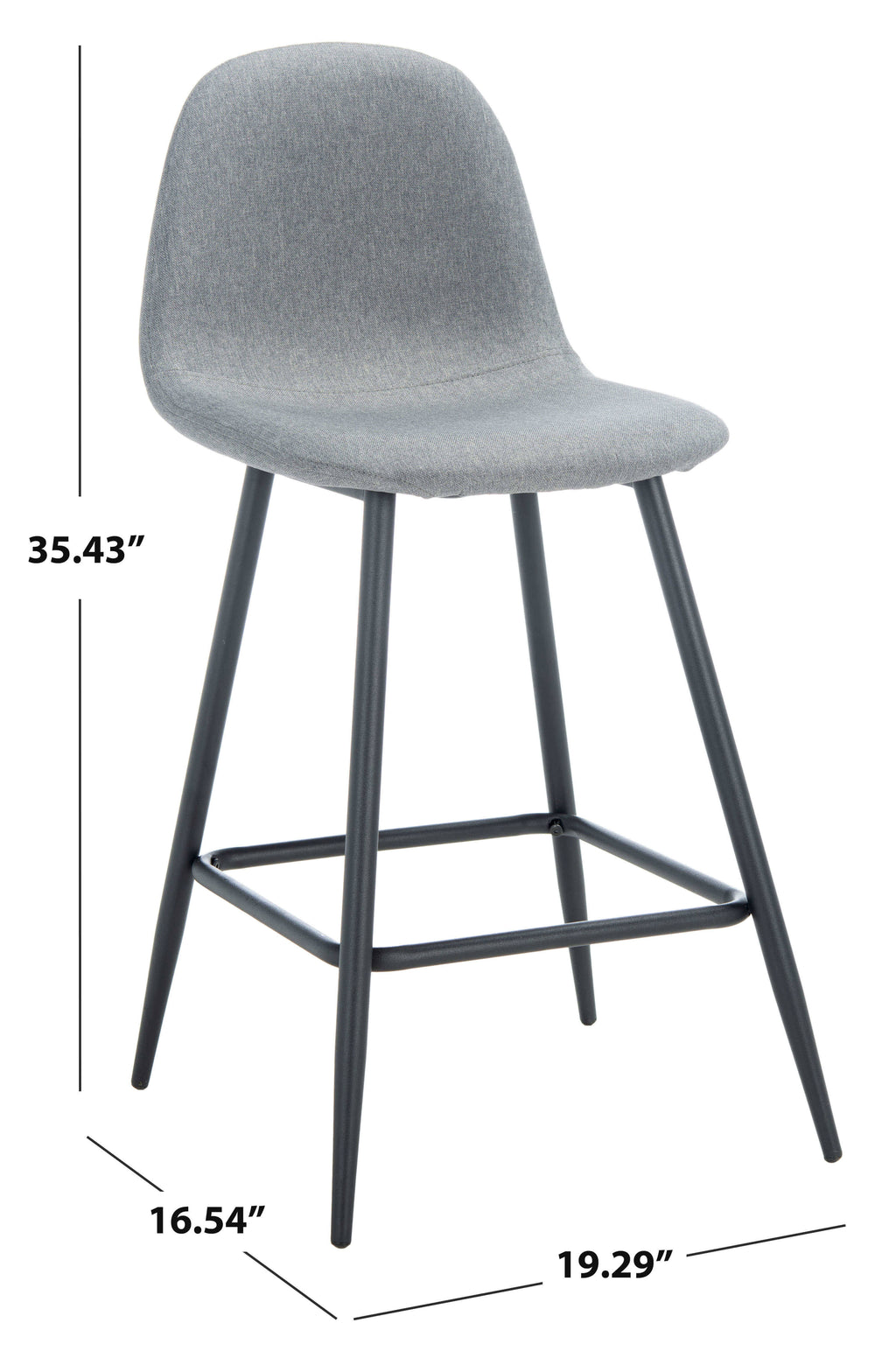 Dark Grey & Natural Counter Stool S753457
