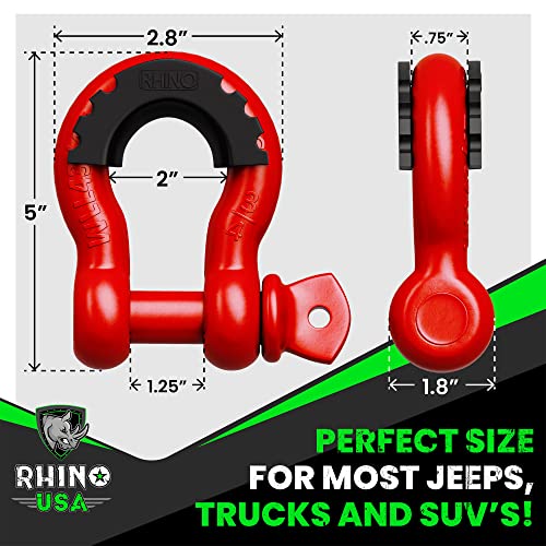 Black 3/4" Clevis D Ring Shackles 2-Pack V295