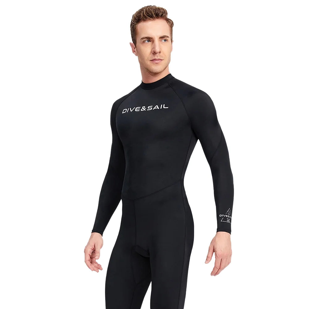 Men One Piece Swimsuit Long Sleeve Surf Suit K6435