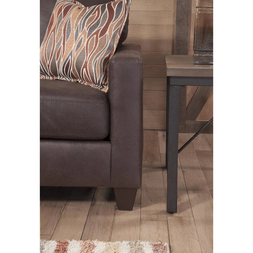 Pinto Brown Square Arm Loveseat O836