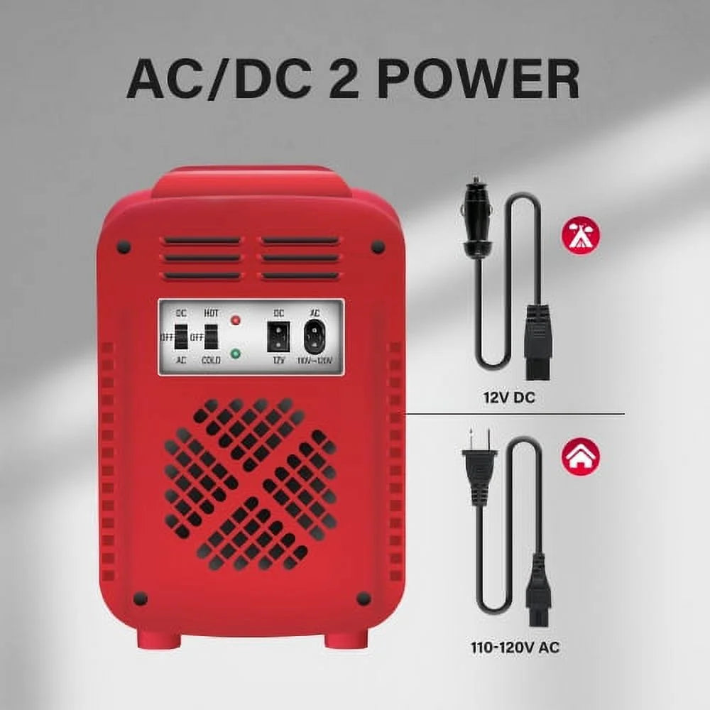 Portable Mini Fridge Cooler and Warmer 4L Red U6615