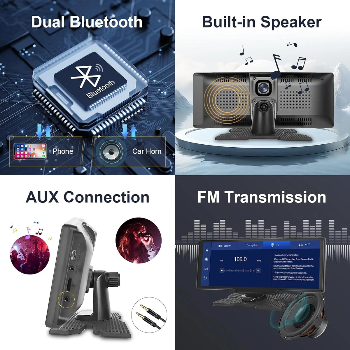 7 Inch Wireless Portable Car Touch Screen with Bluetooth B31736