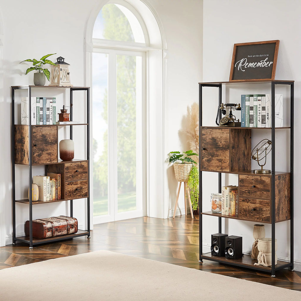 4-Tier Wooden Bookshelf with Drawer Z610