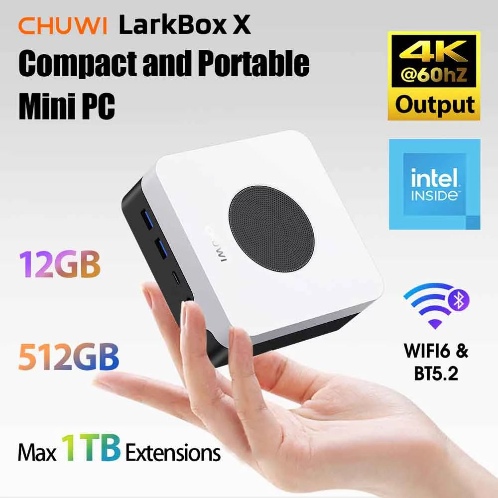 Mini PC 512GB SSD 12GB RAM Intel N100 Windows 11 G859