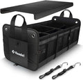 Black Foldable Car Trunk Organizer with Lid, 3 Compartments, Pack of 2 H580610