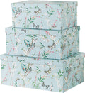 Set of 3 Floral Paperboard Nesting Boxes with Lids F480