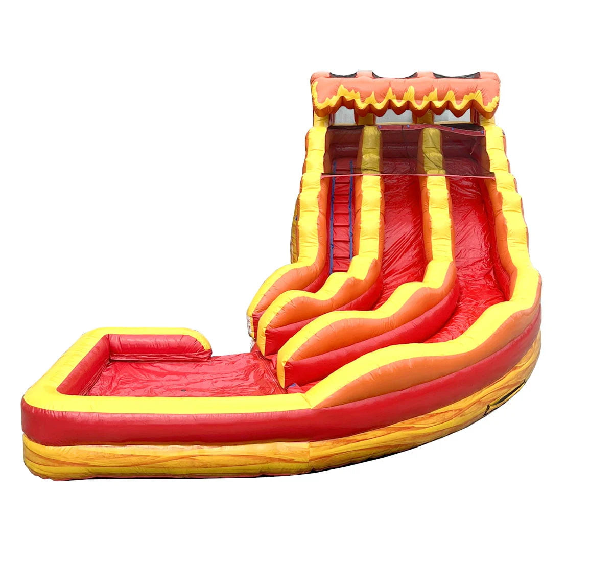 Purple Marble Curved Double Lane Inflatable Water Slide Q378