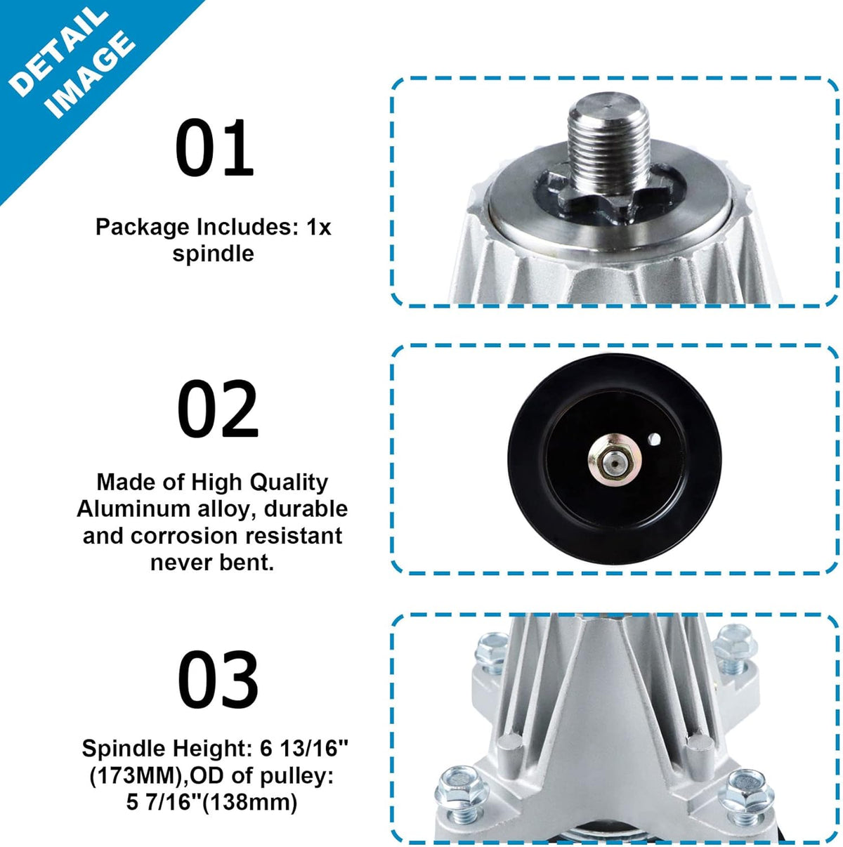 Spindle Deck Assembly with Pulley for 54 Deck Mower Pack of 2 W75205