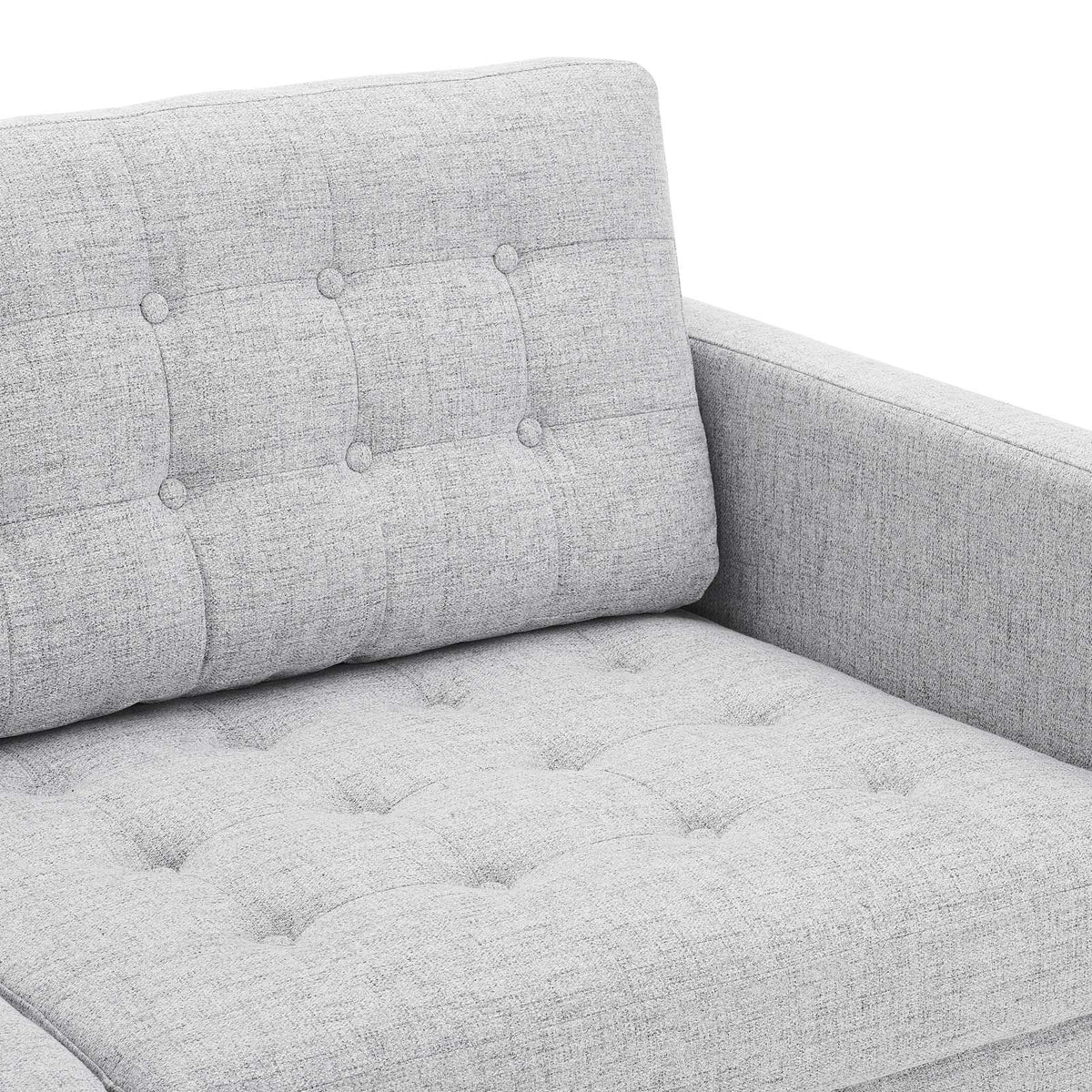 Light Gray Tufted Fabric Sofa B75884