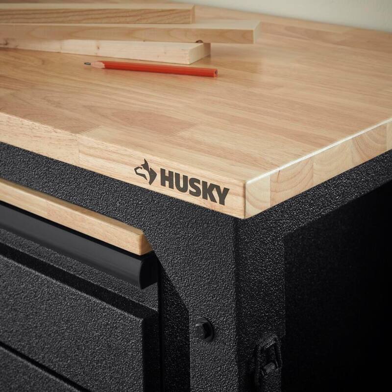 6 ft. Adjustable Height Solid Wood Top Workbench in Black G240